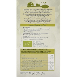 Delhaize | Bio | Kruidenthee | Spijsvertering | Zakjes | Bio 20 x 1,5 gr