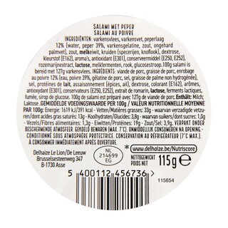 Delhaize | Salami au poivre 115 gr