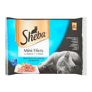 Sheba | Mini Filets | Kattenvoeding | Saus | Vis 4 x 85 gr