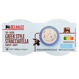 Delhaize | Yoghurt | Griekse stijl | Vol | Stracciatella 4 x 150 gr