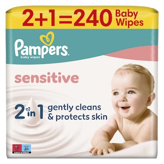 Pampers | Sensitive | Babydoekjes | Sensitive | 2+1 3 x 80 st