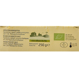 Delhaize | Bio | Beurre de baratte | Salé |  Bio 