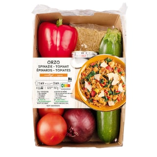 Delhaize | Maaltijdbox | Orzo spinazie tomaat 