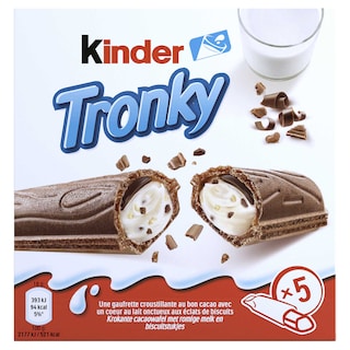 Kinder | Tronky | Krokante wafel | Cacao & melk | Koekjes 