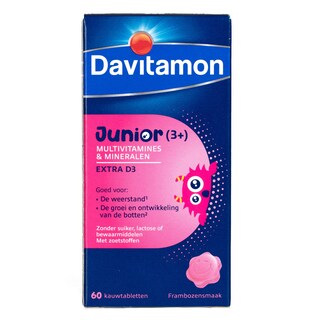 Davitamon | Junior Multivitamine | Framboos 60 st