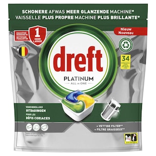 Dreft | Platinum All in One | Capsules lave-vaisselle | Citron 