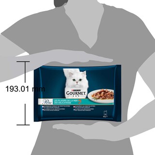 Gourmet | Perle | Aliment Chat | Adulte | Plaisirs Mer | Poisson 4 x 85 gr