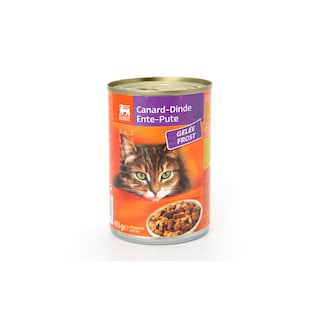 Delhaize | Aliment chat | Gelée | Canard-Dinde 