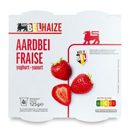 Delhaize | Yoghurt | Vol | Aardbei 4 x 125 gr