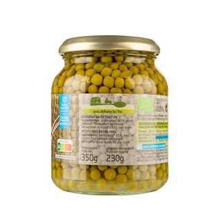 Delhaize | Bio | Petits pois | Extra fins | Bio | Bocal 