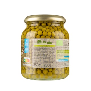 Delhaize | Bio | Petits pois | Extra fins | Bio | Bocal 