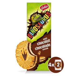 Lotus | Dinosaurus | Biscuit | Fourré | Chocolat | Snack pack 174 gr