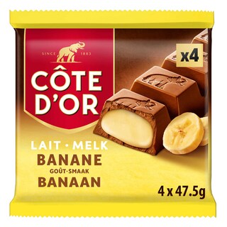 Côte d'Or | Chocolat | Chocolat Au Lait | Banane 4 x 47,5 gr