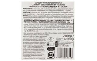 Delhaize | Gerookt ontbijtspek 2x100g 