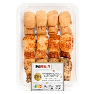 Delhaize | Worstenbroodje | Mini | Mix | 12st 140 gr