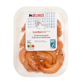 Delhaize | Gamba's | Gekookt | Ongepeld 
