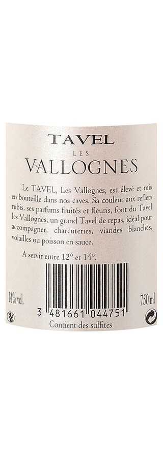 FR RHONE TAVEL AC | Rhône | Tavel Vallognes 2014 Rosé 