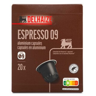 Delhaize | Café | Espresso 09 | 20 Caps 20 x 5 gr
