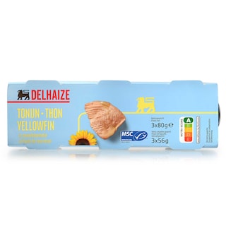 Delhaize | Thon | Yellow | Huile tournesol 3 x 80 gr