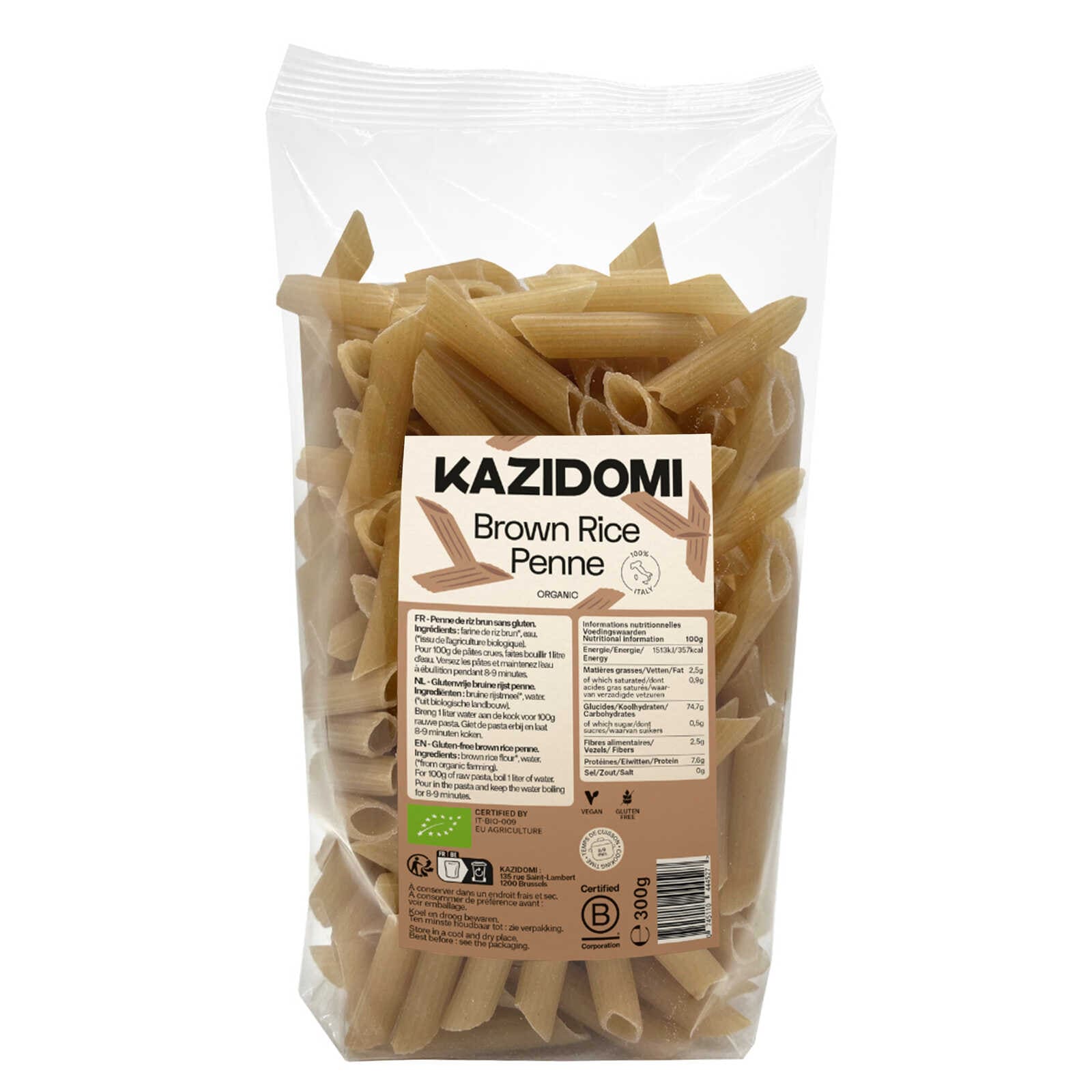 Kazidomi Penne | Bruine Rijst | Bio