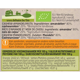 Delhaize | Pasta | Cashew | Amandel | Bio 