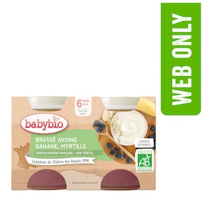 Babybio | Fruit | Avoine Banane Myrtille | 6M | Bio 2 x 130 gr