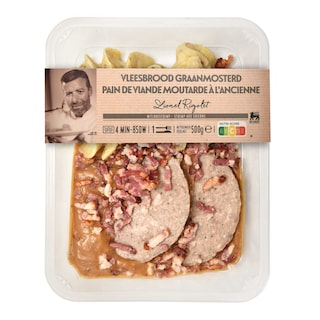 Delhaize | Pain de viande | Moutarde en grains | Purée de chicon 