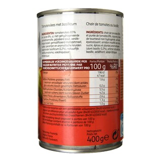 Delhaize | Tomaten | Vlees | Basilicum | Blik 400 gr