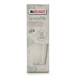 Delhaize | Herbruikbare borrelglaasjes | plastic | 4,5cl 