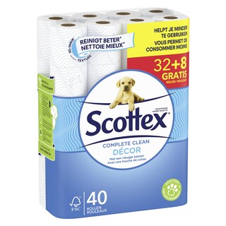 Scottex | Toiletpapier | Regular | Decor | Eco | 32+8 