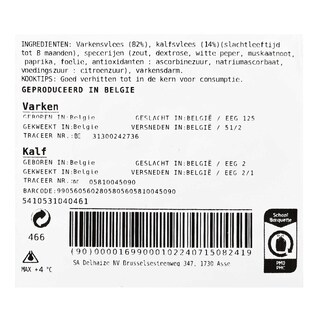 Delhaize | Saucisse porc&veau 