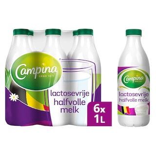 Campina | Melk | Halfvolle | Lactosevrij 6 x 1 l