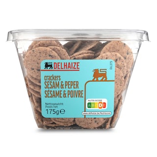 Delhaize | Snack | Cracker | Sesame | Peper 175 gr