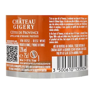 Les Grand Chais de France | Château gigery | Rosé 75 cl