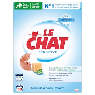 Le Chat | Poudre à lessiver | Sensitive | 2,459KG | 40DS 