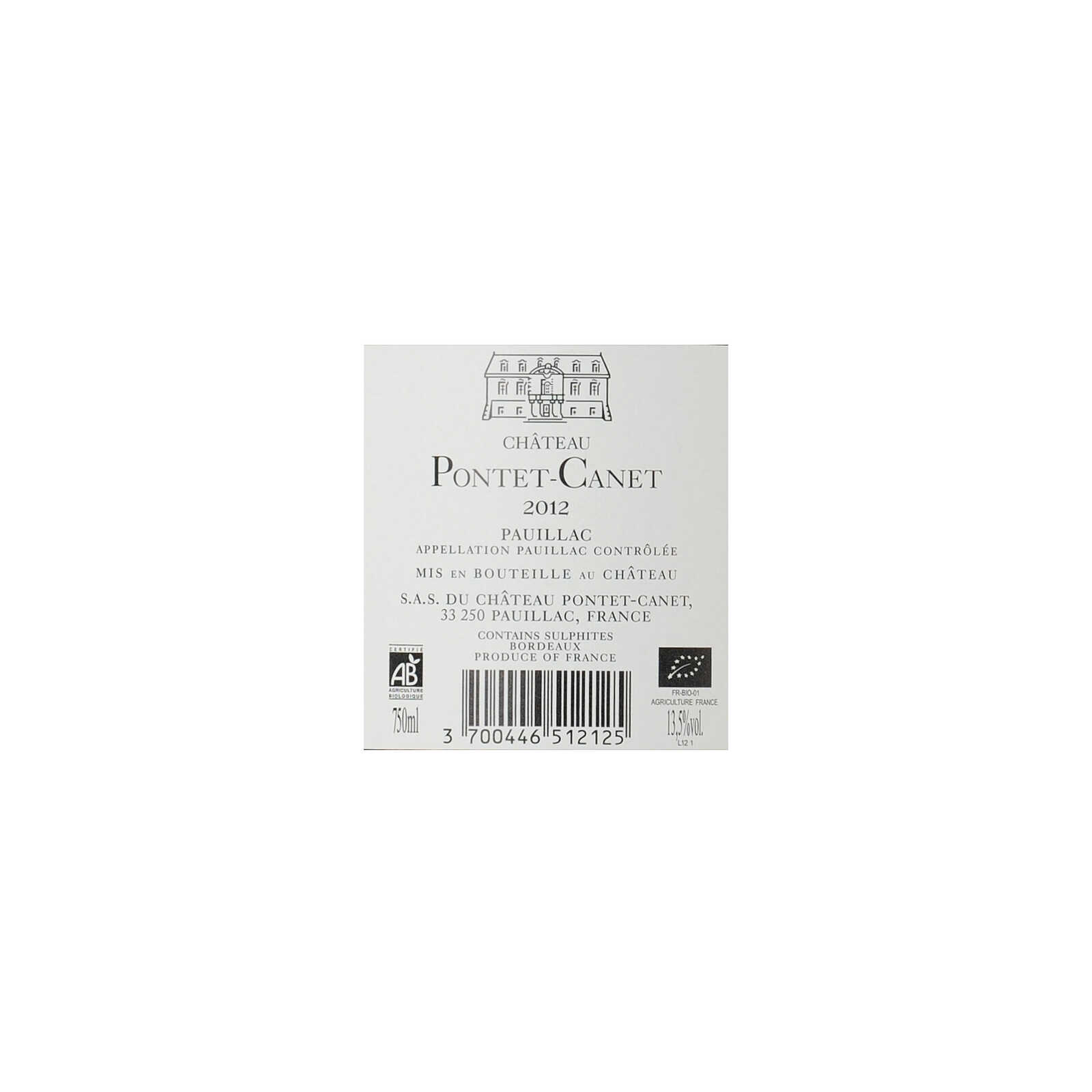FR BORDEAUX PAUILLAC | Château Pontet Canet 2012 