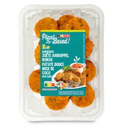 Delhaize | Bio | Mini burger | Zoete aardap | Kokos | Vegan | Bio 
