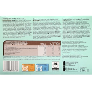 Delhaize | Gaufres | Mini gaufres sucrées | choco 8 x 42 gr