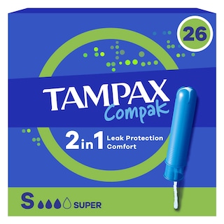 Tampax | Compak | Tampons | Super | Met Huls 26 st