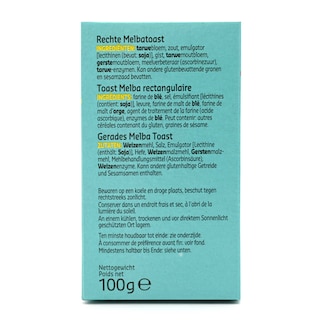 Delhaize | Toast | Melba | Vierhoekig 