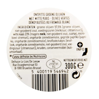 Delhaize | Olives | Vertes | Fromage | Maxi Pack 260 gr