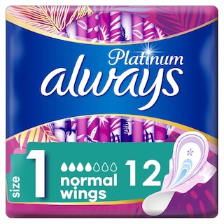 Always | Platinium | Serviettes | Normal | Ailettes 