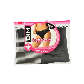 Dim | Paris | Slips pocket dentelle | zwart/nacre | 36/38 