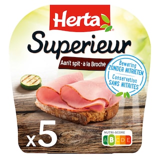 Herta | Superieur ham aan't spit | Bewaring zonder nitrieten | 5 sneden 