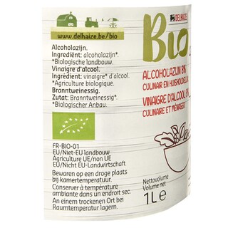 Delhaize | Bio | Azijn | Alcohol 8% | Bio 