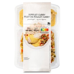 Delhaize | Filet de poulet | Curry | Riz aux legumes 450 gr
