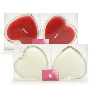 Delhaize | 2x Bougies Verre Coeur 