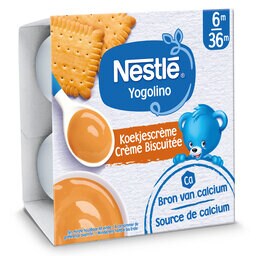 Nestlé | Yogolino | Melkdessert | Koekjescrème | Baby | 6 m 4 x 100 gr