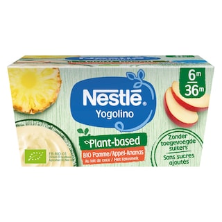 Nestlé | Yogolino | Plantaardig dessert |Appel Ananas| 6M | Bio 