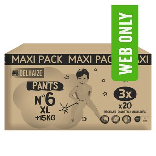 Delhaize | Couche-culottes | Tripack | Taille 6 3 x 20 pc